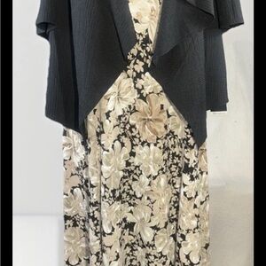 Perceptions Black and Cream Floral Dress